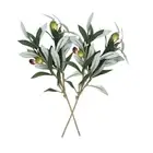 2 Pcs Artificial Olive Branch Plants Indoor Greenery Garland Tree Faux