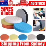 5x 150mm Sponge Polishing Pads 6 inch Waxing Buffing Buffer Set for Car Polisher