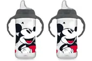 NUK Large Learner Cups 8+ Months Disney Mickey Mouse BPA Free Leak & Spill Proof Bottles 2x300ml