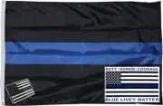Wholesale 3x5 Thin Blue Line Flag / Decal Sticker / Memorial Lapel Pin Set #1