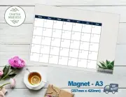 A3 Succulent Fridge Magnet Whiteboard Family Planner Monthly Calendar Diary Note