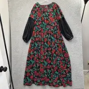 Torrid Maxi Peasant Dress Floral Lace Chiffon Boho Fairy Grunge Women's 3X