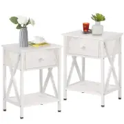 VECELO Modern Versatile Nightstands X-Design Side End Table Night Stand Stora...