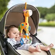 TUMAMA Giraffe Hanging Rattle Toys, Soft Baby Hanging Toys with Wind Chimes, Stroller Car Seat Crib Plush Animal Activity Toys Newborn Toddlers 0,3,6,9,12,36 Month