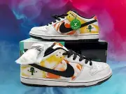 New - Nike SB Dunk Low Raygun Tie-Dye White Men BQ6832-101 Size 10