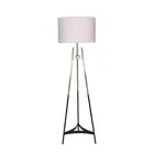 Sarantino Metal Tripod Floor Lamp Light Gradient Finish Drum Shade Gold Black