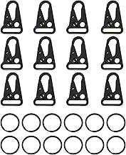 Vagocom 12 Sets Tactical Snap Hooks, 1" Small Keychain Clip with Metal Key Ring for Molle Bags,Paracord Bracelets,Use for Camping,Hiking,Traveling,Outdoor Activity