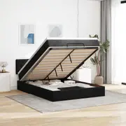 vidaXL Ottoman Bed with Mattress Black Double Fabric