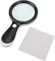 10X LED Magnifying Glass ABS Handheld Illuminated Reading Magnifier Magnifying Lens for Stamps Map Inspection