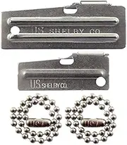 P-38 Can Opener & P-51 Can Opener with Chains, US Shelby, Stainless Steel openers Stamped with US Shelby Co.