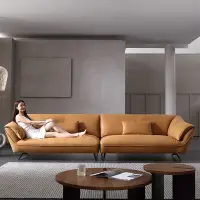 在飛比找樂天市場購物網優惠-新款科技布沙發現代簡約家用客廳組合意式輕奢羽絨乳膠沙發
