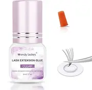 Wendy Lash Glue for Eyelash Extensions: for Lash Artists, Extra-Strong, 1-2s Fast Drying, Strong Hold, Clear, 5ml, X0