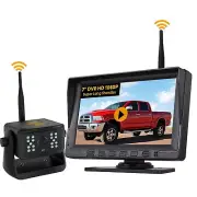 Wireless 7" Monitor Solar Magnetic Backup Camera Reverse For Caravan Trailer RV