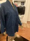 NWT Eileen Fisher Block-Printed Organic Cotton Long Kimono Jacket Size S/P $178