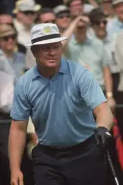 Golf The Masters Closeup of Jack Nicklaus during Thursday play at - Old Photo