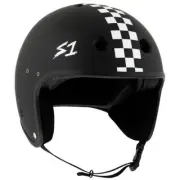 S-One Helmet Retro Lifer E-Helmet 2XL Black Matte/ White Checkers
