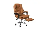 Levede Gaming Chair PU Leather Footrest Brown