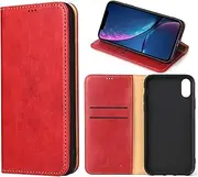GoshukunTech Case for iPhone XR,for iPhone XR Wallet Cover,6.1 inch,Magnetic Wallet Case Leather Flip Folio Cover with Card Slots-Red