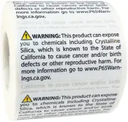 California Proposition 65 Contains Crystalline Silica Stickers, 1 x 2 Inches