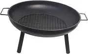 MYCENSE Firepit with Spark Screen Round Campfire Stand for Patio Travel Grilling