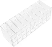 Ipetboom 27 Slot Acrylic Lipstick Organizer - 9x3 Inch Clear Compact Lip Gloss Perfume Sample Mascara Holder - Lipstick Storage Box Makeup Display Lip Gloss Cosmetic Rack