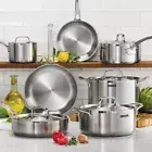 NEW Tramontina 12 Piece Tri-Ply Clad Stainless Steel Cookware Set