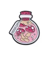 Mushroom Potion Jar "Drink up" enamel pin - Australian Stock - Free AU post