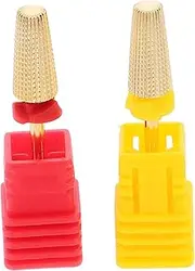 SHERCHPRY 2pcs Nail Grinding Heads Tungsten Steel Nail Sanding Polishing Drill Bits for Manicure