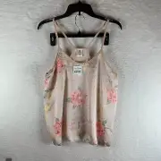 Cozy Rozy Women's Floral Peach Camisole Pajama Top Sleepwear Size L NWT 8270