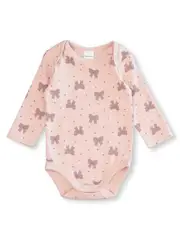 Baby Long Sleeve Cotton Interlock Bodysuit Newborn ROSE SMOKE BOWS (BOWS)