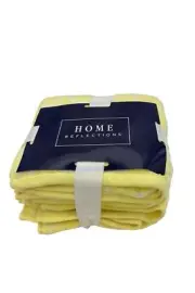 Home Reflections 4-Piece Reversible Hand Towels Yellow