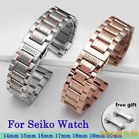 在飛比找Yahoo!奇摩拍賣優惠-阿西雜貨鋪SEIKO 金屬錶帶不銹鋼錶帶適用於精工 5 SN
