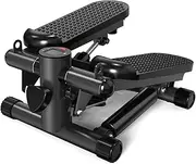Mini Stair Stepper for Home Exercise, Weight Capacity 330 LBS, with LED Smart Display and Resistance Bands