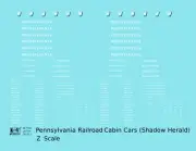 K4 Z Scale Decals Pennsylvania Railroad PRR Cabin Car Caboose Shadow Herald