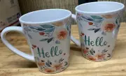 Set of 2 Hello coffee mugs