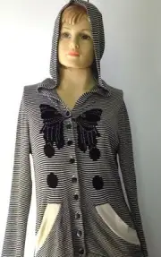 NWT Vintage SASS & BIDE "So Many Ways" Knitted Bamboo Hoodie Jacket - Sz Large -