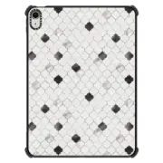 iPad Air 11-inch (M2/M3) iPad Impact Case Chic black white silver quatrefoil geometric shape pattern