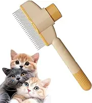 Zenbrush Cat Comb, Zenbrush - Removes Fur & Relieves Pain, Zen Brush Cat Hair Brush for Pets, Self-Cleaning Pet Flea Comb Grooming Brushes for Massaging and Cleaning Shedding Hair (yellow)