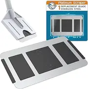 Flipper Aquarium Algae Scraper Blades | Platinum Stainless Steel Blades for Scraper | Algae Remover for Fish Tank - Replacement Stainless Steel Blade for Glass Tanks - Aquarium Cleaner Blade Card