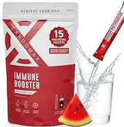 CARDOMAX Immune Booster Liquid Drink Mix with Gingseng & Vitamin C - Single-Serve Water Flavoring Stick Packets for Immune Support - Watermelon Flavor (15 Count)