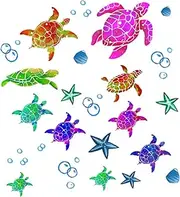VICASKY 2 Sheets Sea Turtle Stickers PVC Easy to Apply Home Decor for Boys and Girls Adults