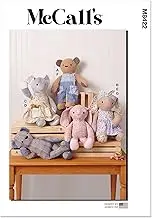MCCALLS M8422OS Plush Bear, Bunny and Mouse with Clothes and Headband OS (ONE Size)