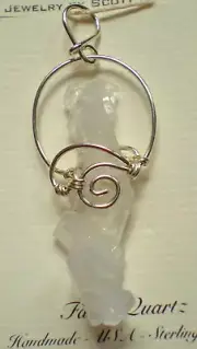 Faden Quartz Crystal Cluster Pendant - Maya Canyon - Sterling Silver j3200