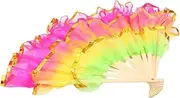 Ciieeo Hand Fan Gold Edge Fan Folding Fan for Dance Exercise Wedding Birthday Present Sturdy Compact Lightweight