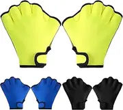 3 Pairs Aquatic Gloves Swim Training Gloves Waterproof Webbed Swimming Gloves Hand Paddles Fingerless Flippers Gloves for Men Women Diving Surfing Pool Exercise, 3 Colors