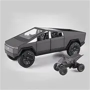 Scale Finished Model Car 1:24 Scale for Tesla Cyber Pickup Pickup Alloy Diecast Miniature Car Model Simulation Replica Vehicle Decoration Die-cast Vehicle(Black)