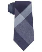 Kenneth Cole Reaction Men’s Onyx Plaid Slim Tie (Blue)