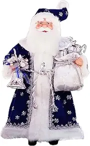 [Windy Hill Collection] 16" Inch Standing Royal Blue Santa Claus Christmas Figurine Figure Decoration 416110