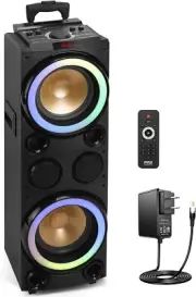 Pyle 10" Portable Bluetooth PA Karaoke Speaker System 1200W LED Lights TWS