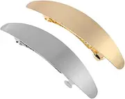 FOYTOKI 2pcs Glossy Long Oval Barrettes Metal Hair Clips Women Barrettes Hair Clips for Women Metal Hair Pins Simple Hair Pins Hair Barrettes for Women Hair Pins for Women Gold Hair Clips